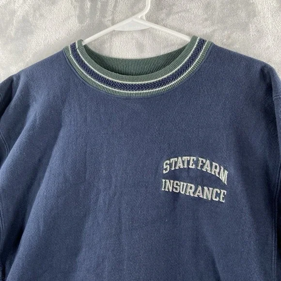 Vintage Champion Sweater men's XL Reverse Weave State Farm Crew Neck Vtg 1990s - Picture 2 of 11